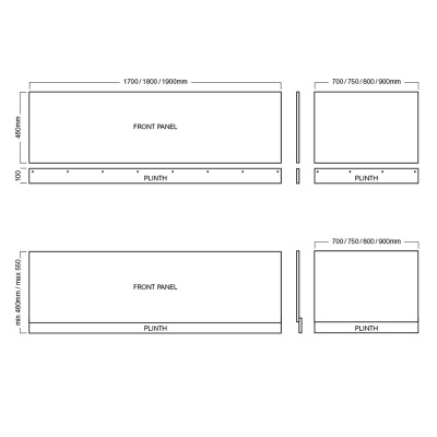 Halite 1800 Front Bath Panel - NotJustTaps.co.uk